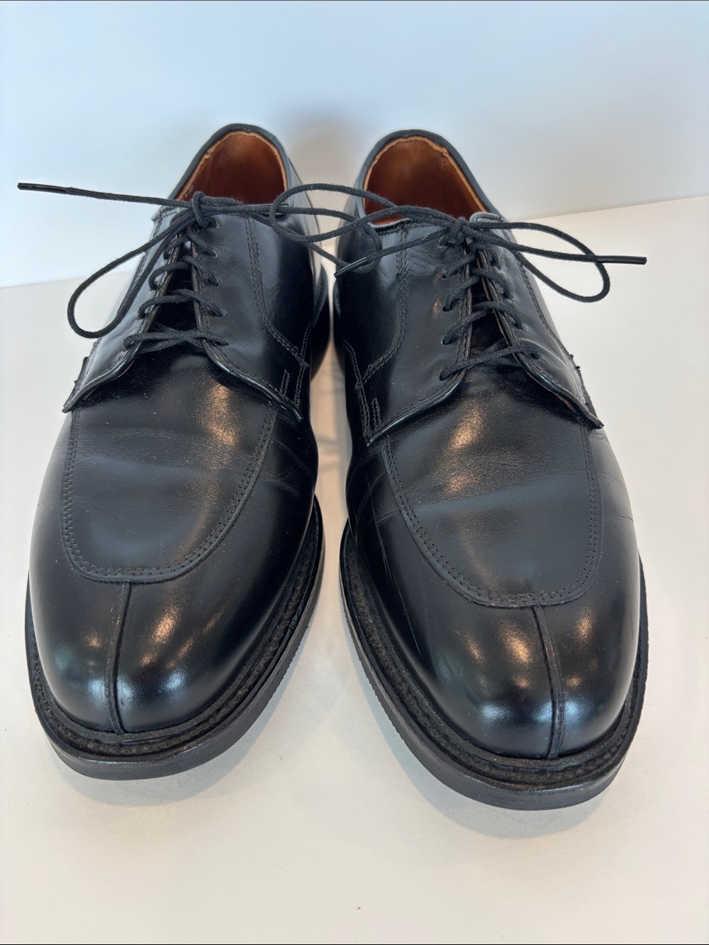 Classic Black Leather Calfskin Allen Edmonds Walton Split Toe Derby Size 8.5EEE